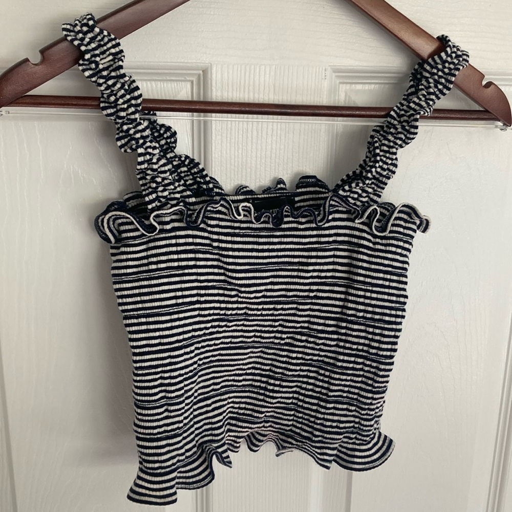 Reformation Striped Ruffle Trim Top - Picture 4 of 9
